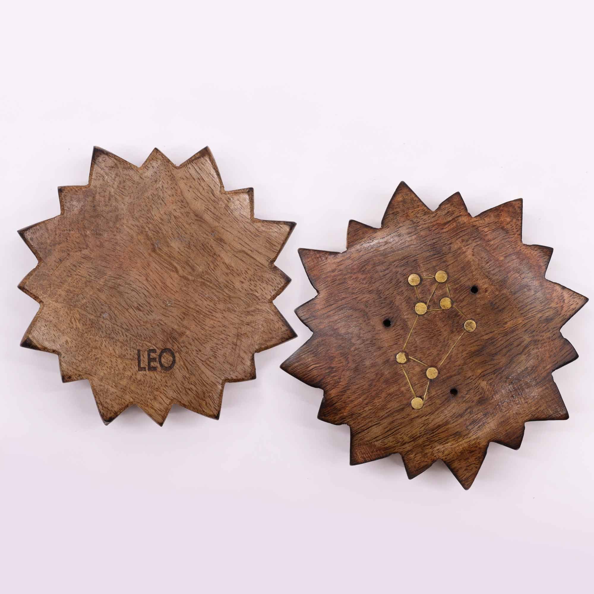 Quemador de incienso con signos del zodíaco de latón grabado - Sol