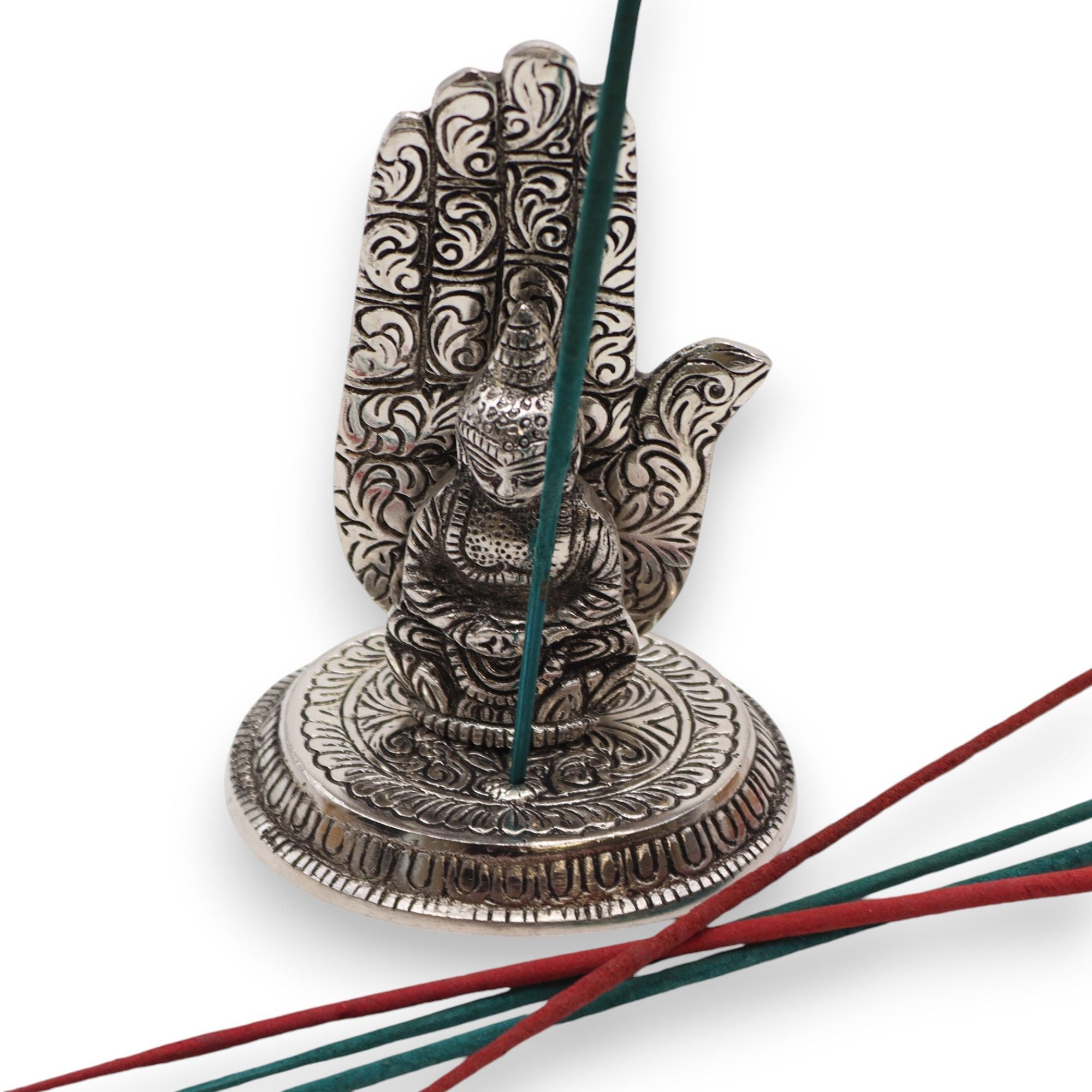 Mano Buda Porta Incienso 13x9cm