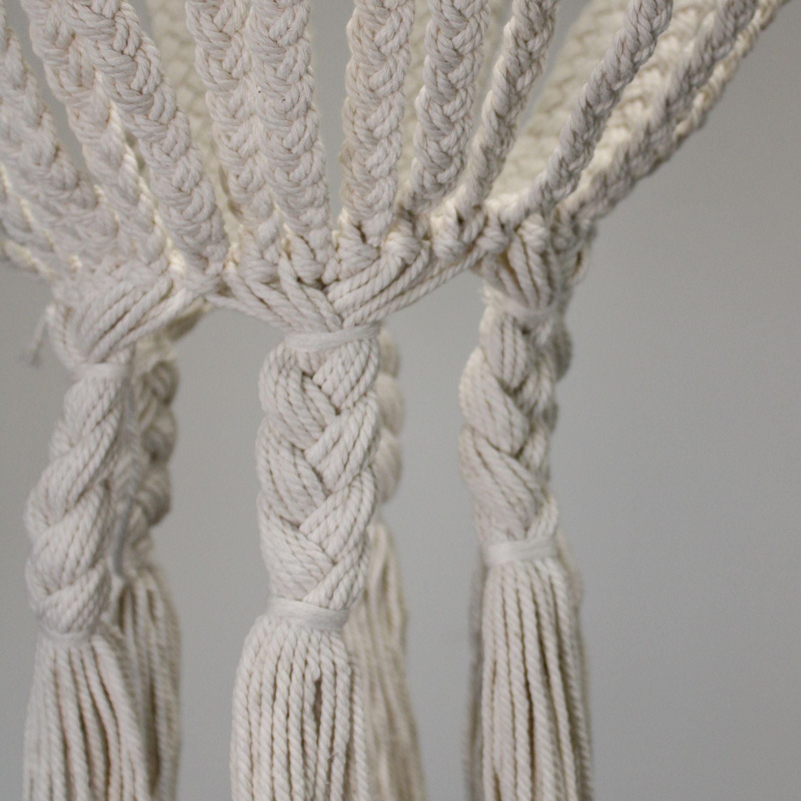 Candelabro de gota grande de macramé - Natural