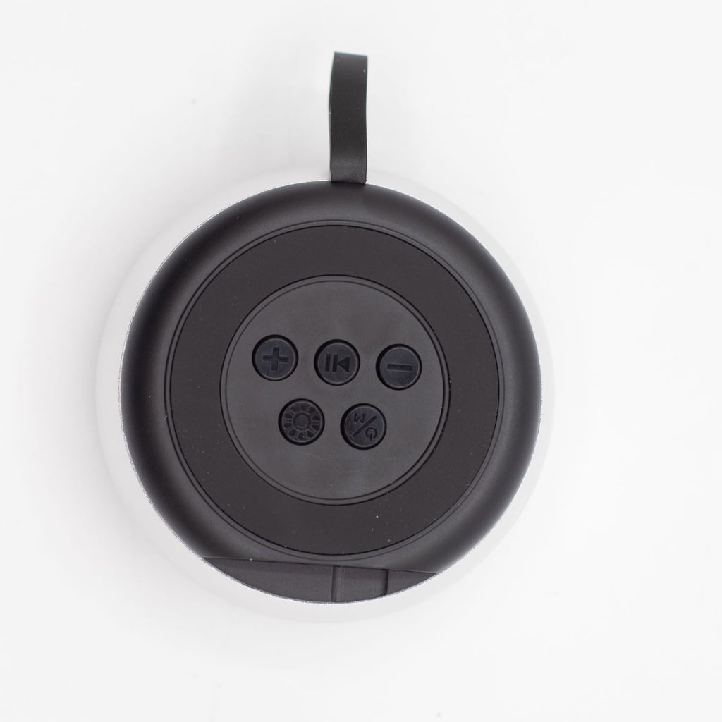 Altavoz mini plateado con efecto de iluminación Mandela