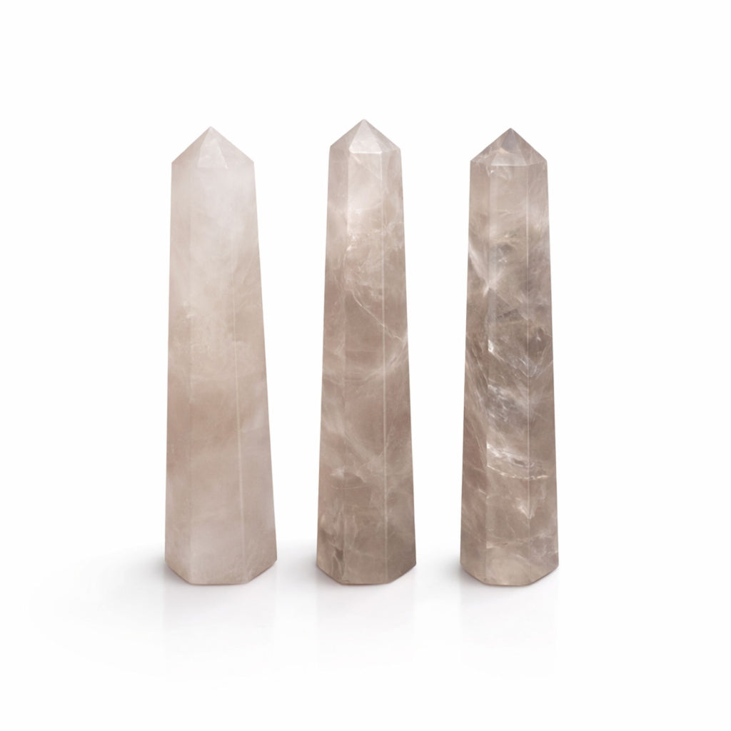 Punta obelisco de seis caras de piedra preciosa aproximadamente 11 cm - cuarzo ahumado