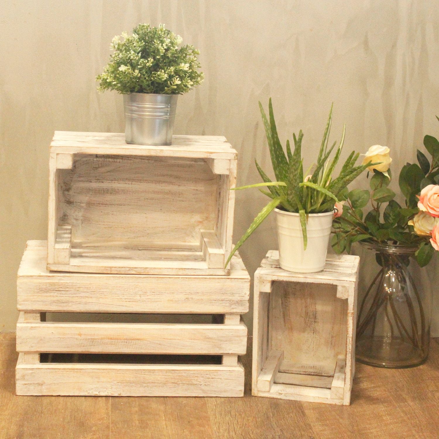 Caja de frutas set de 3 - Blanco