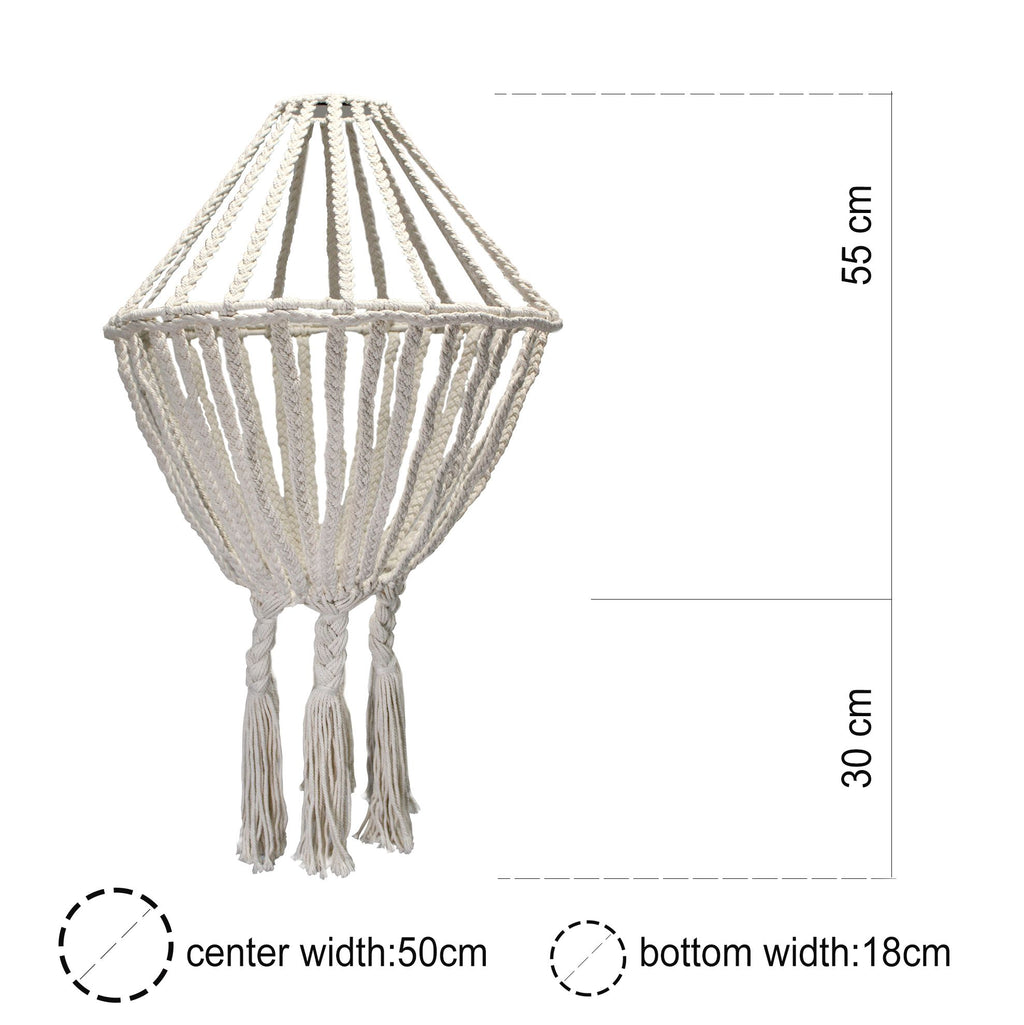 Candelabro de gota grande de macramé - Natural