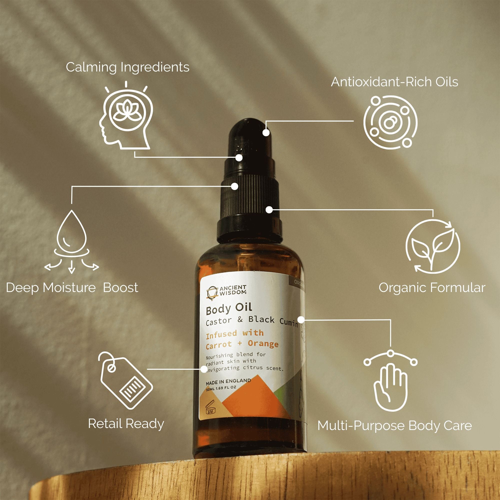 Aceite Corporal Organico 50 ml - Zanahoria y Naranja