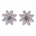 Pendientes de Cristal Vintage - Flores - Perla