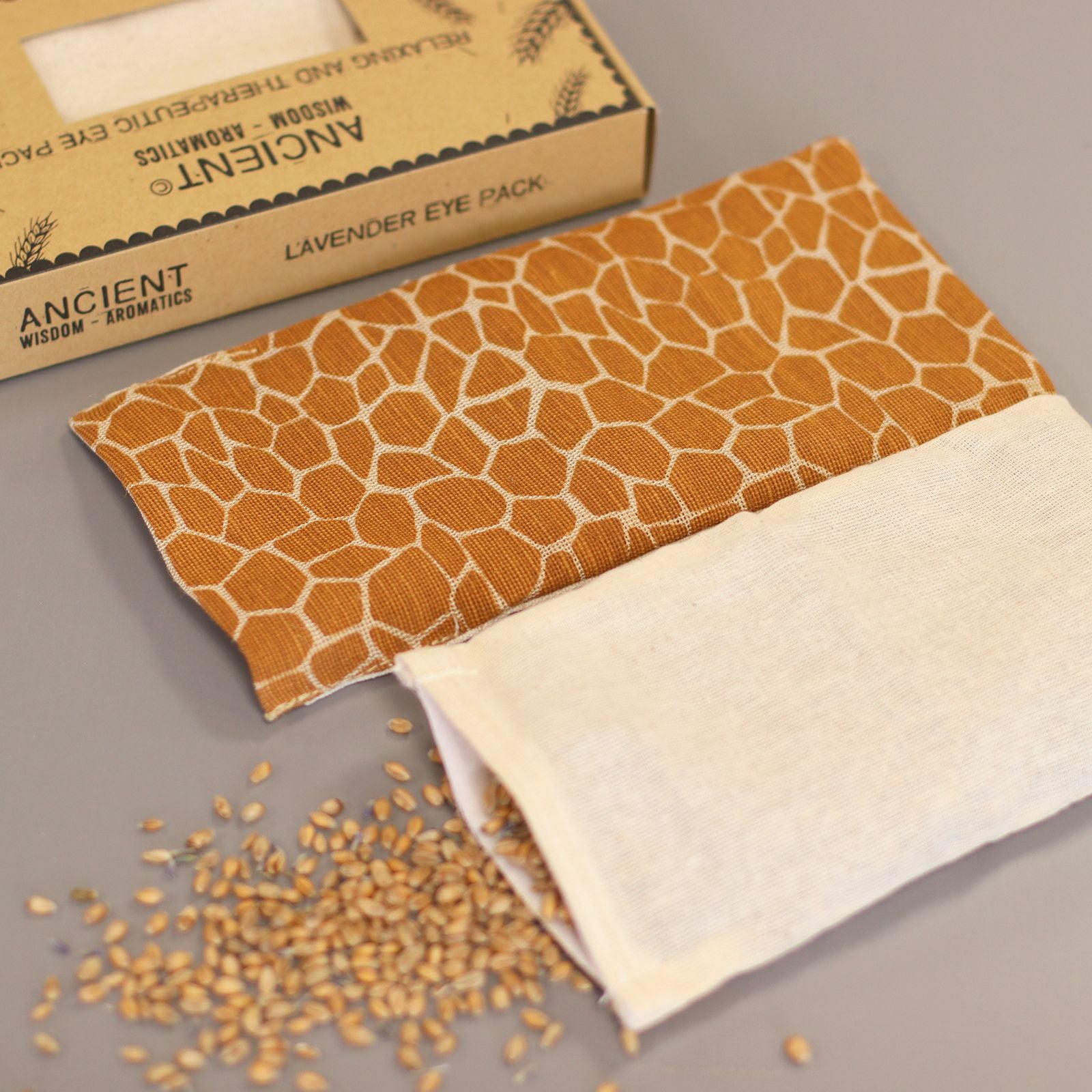 Almohada para los ojos de algodón natural lavanda y juco en caja de regalo - Madagascar Girafa