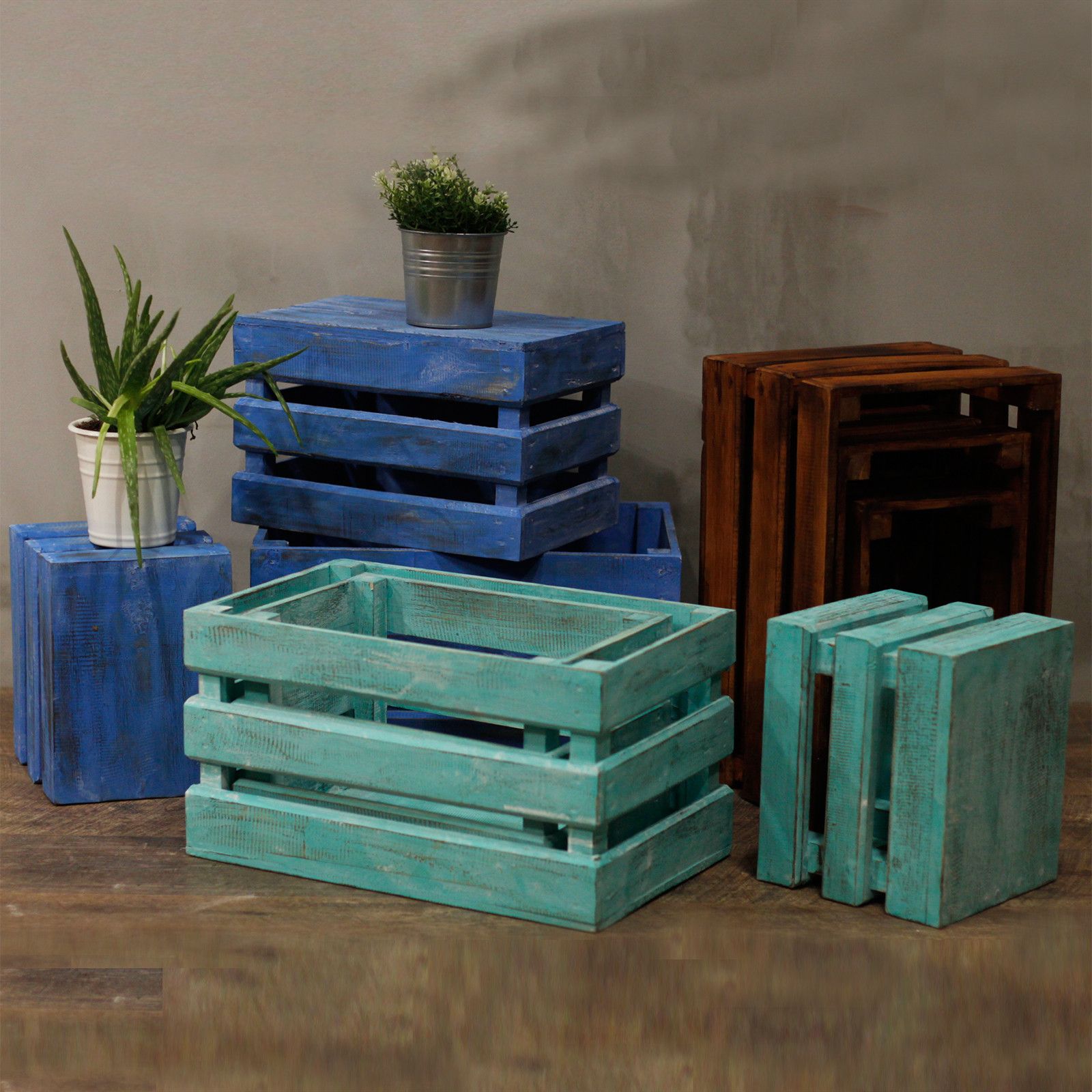 Caja de frutas set de 3 - Azul