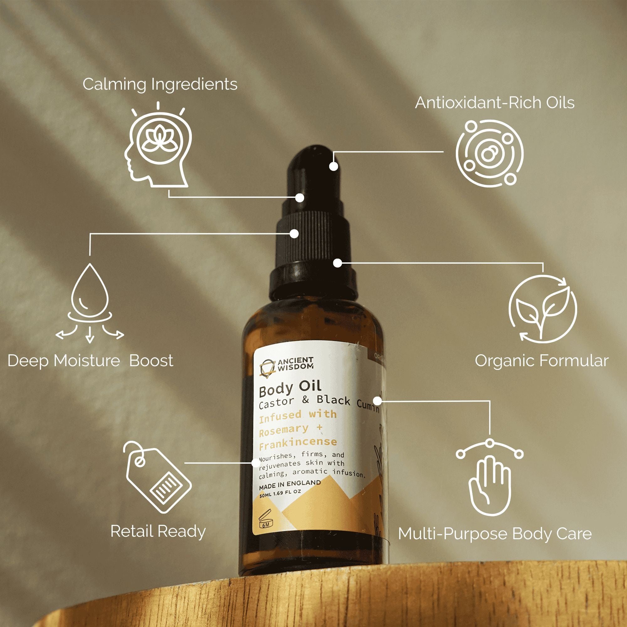 Aceite Corporal Organico 50 ml - Romero & Incienso