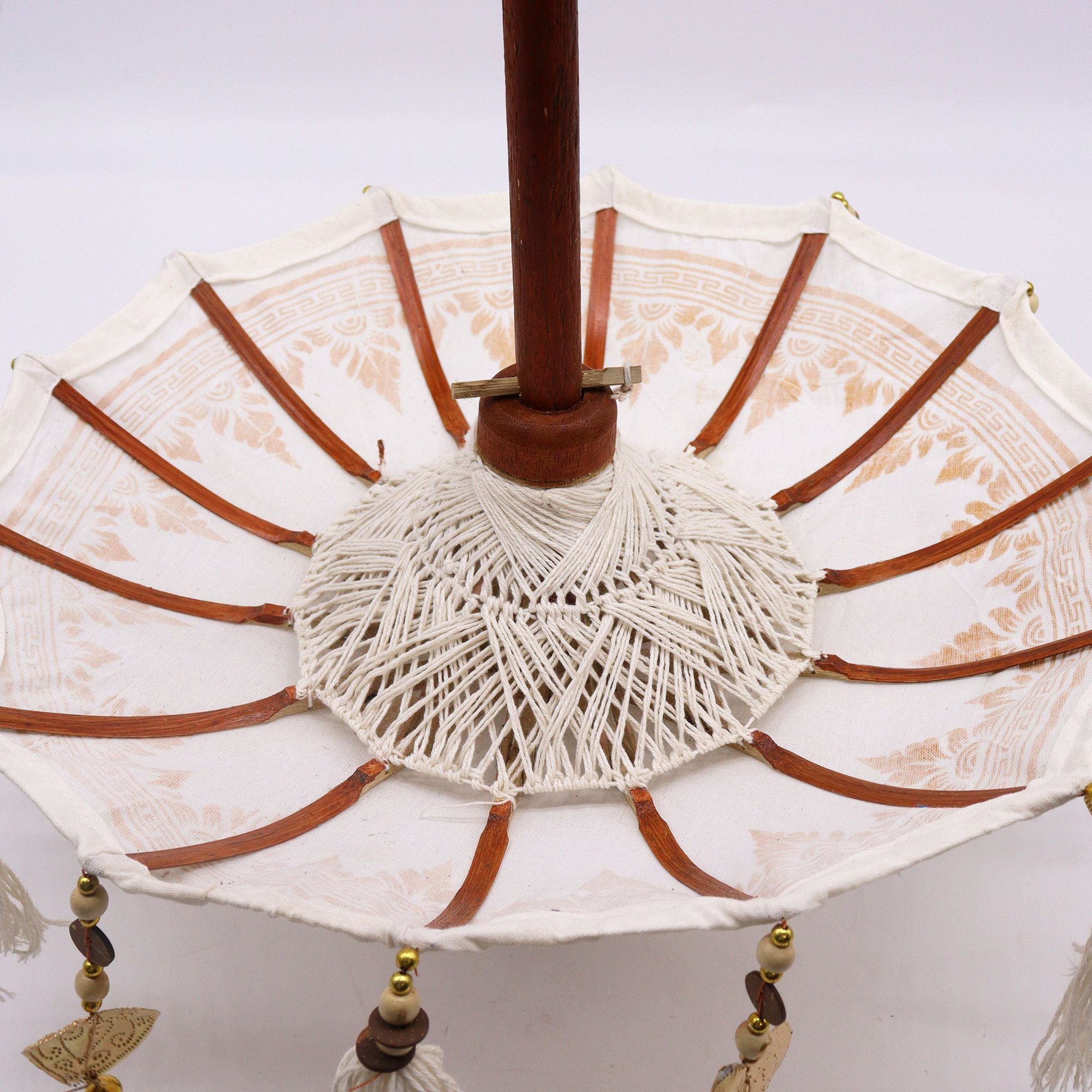 Sombrilla Bali Decoracion de Hogar - Lona - Decoración Dorada - 40cm