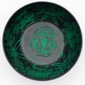Cuenco tibetano de aluminio - hongo mágico - verde (20cm)