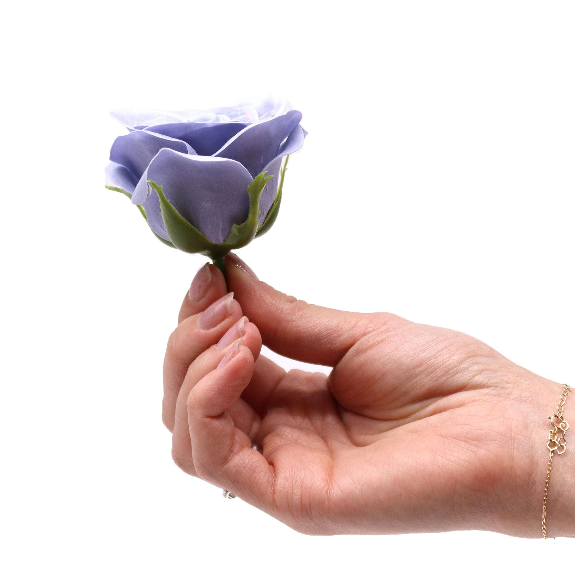 Flor de jabón artesanal -  Vintage Rose - Azul