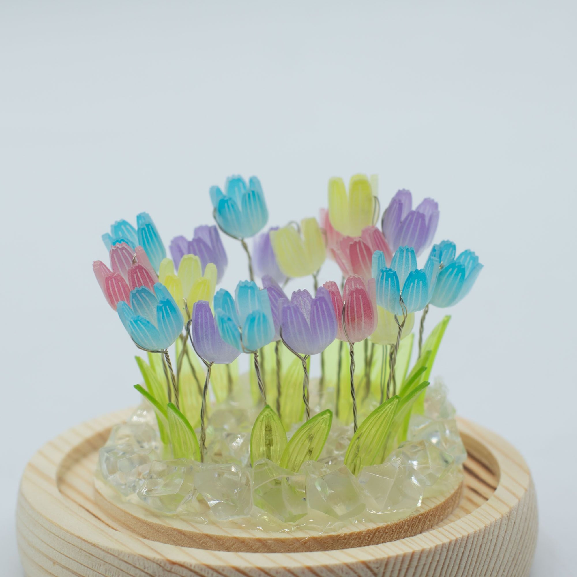 Domo de jardín Floral Glow - 20 tulipanes multicolor - LED USB