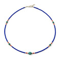 Collar nepalí de gemas extrafinas - ónix azul y árbol de la vida