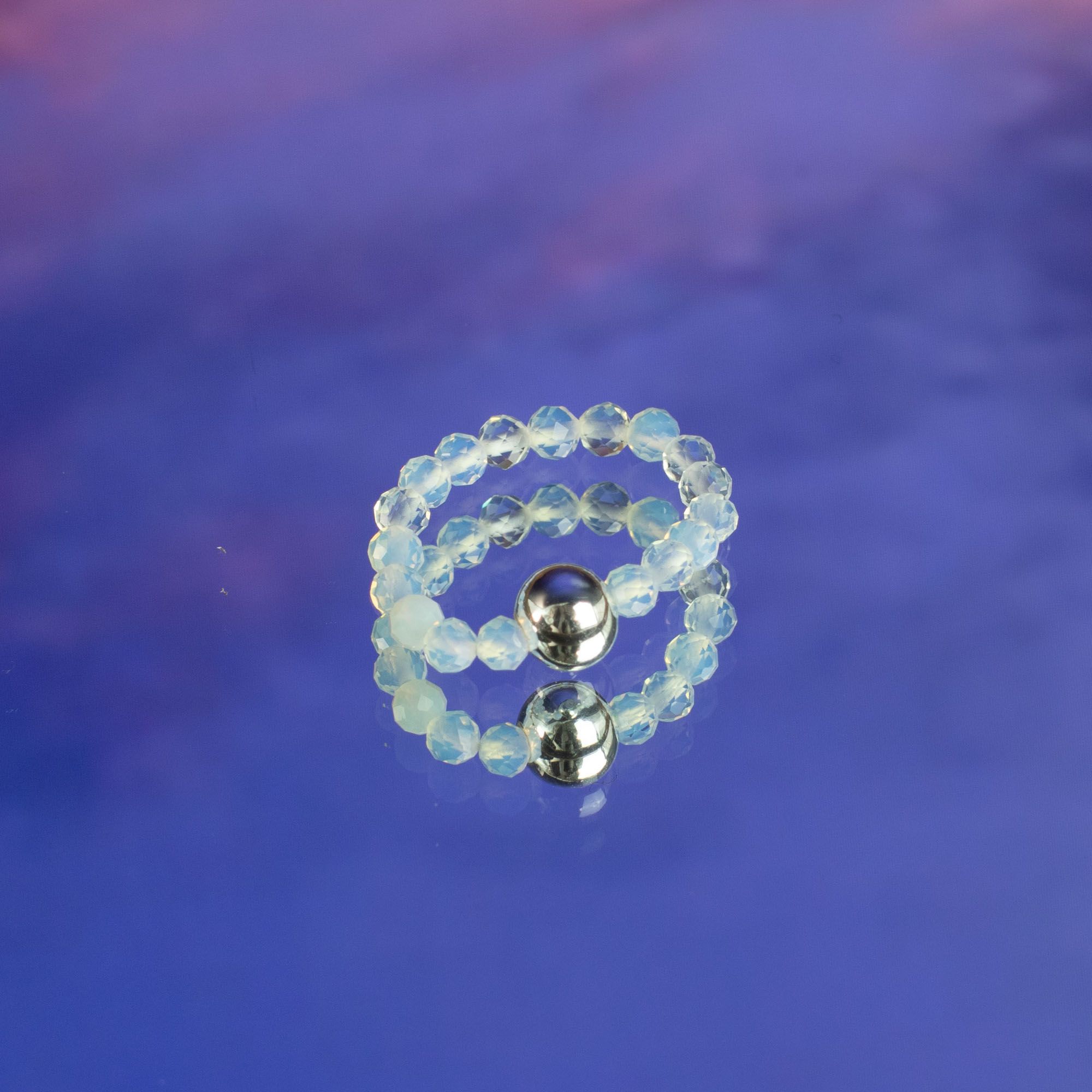 Conjunto de anillos de gema del espíritu de ninfa - Luna Llena