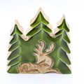 Perdido en el bosque - Ciervo en el bosque 3D Decoración de madera - 23x20cm