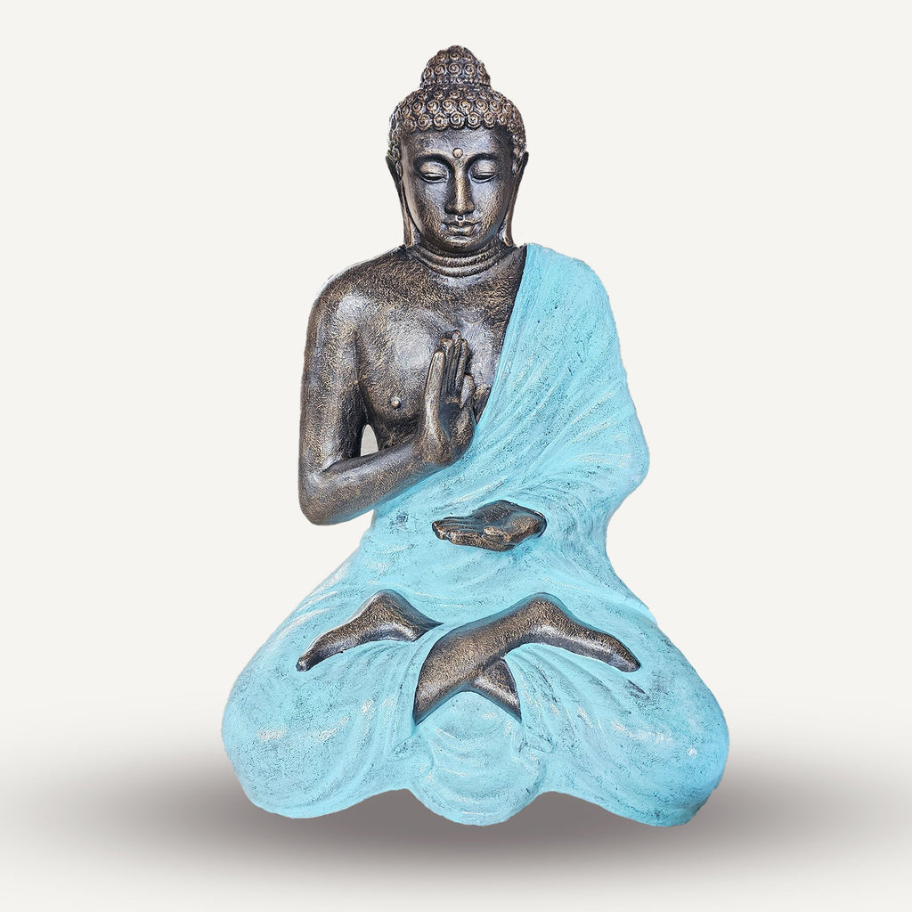 Gran Buda de Turquesa y Piedra Meditación en Stupa - 1.5m