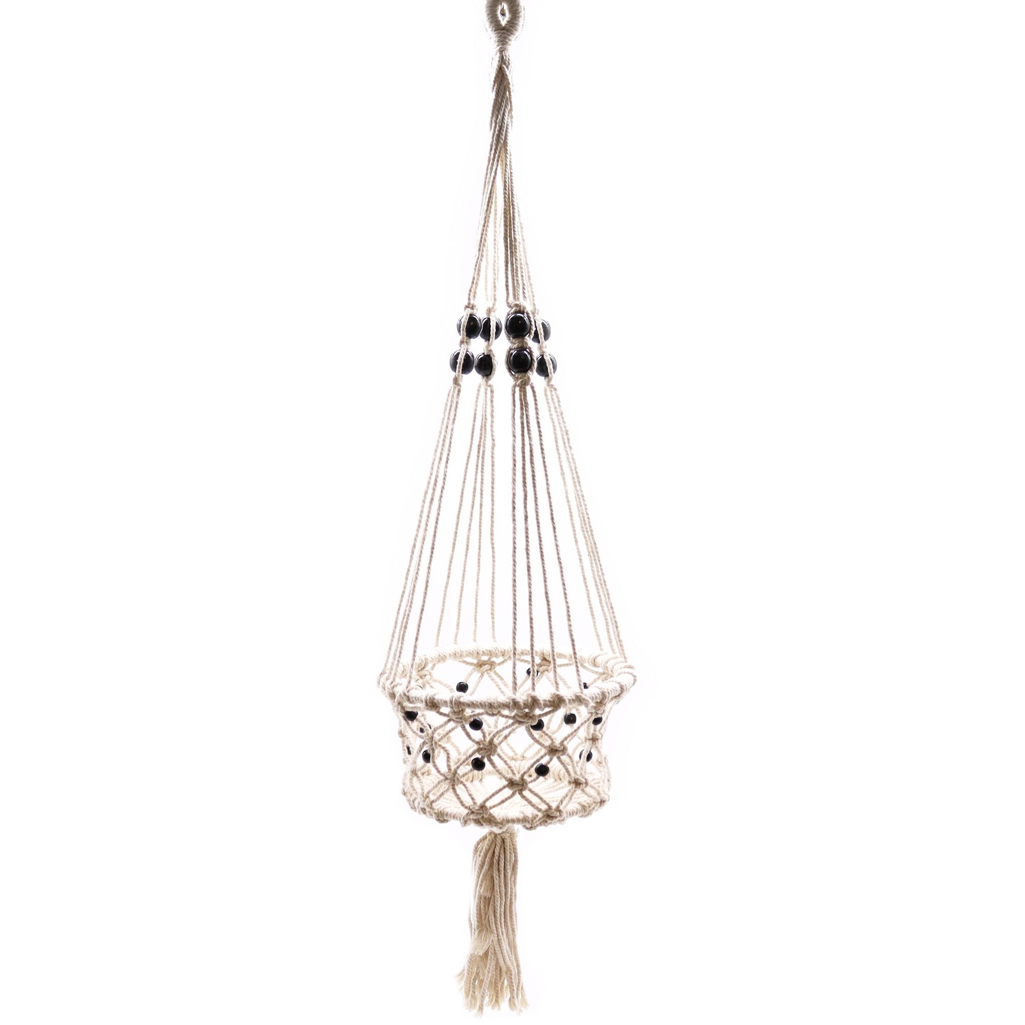 Macetero de Macrame - Gran con Cuentas