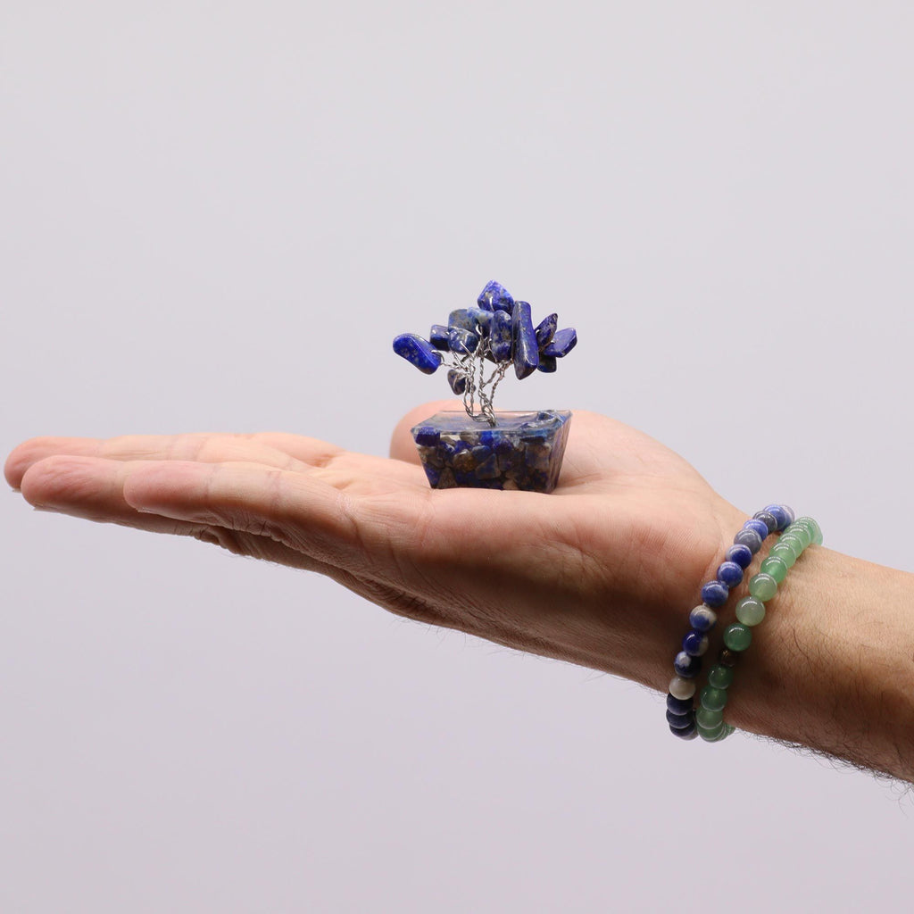 Mini árboles de piedras preciosas sobre base de orgonita - Mezcla Surtida (15 piedras)