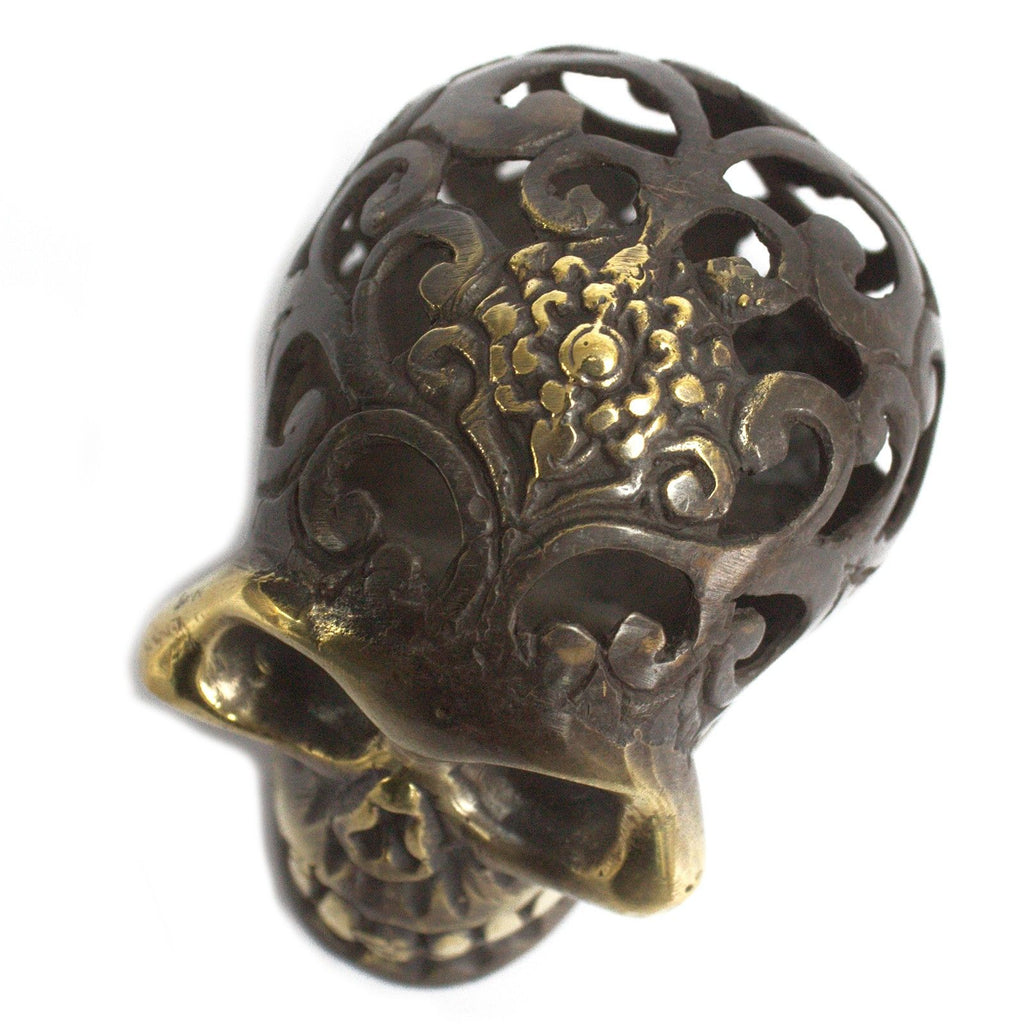 Calavera vintage de latón - Lrg
