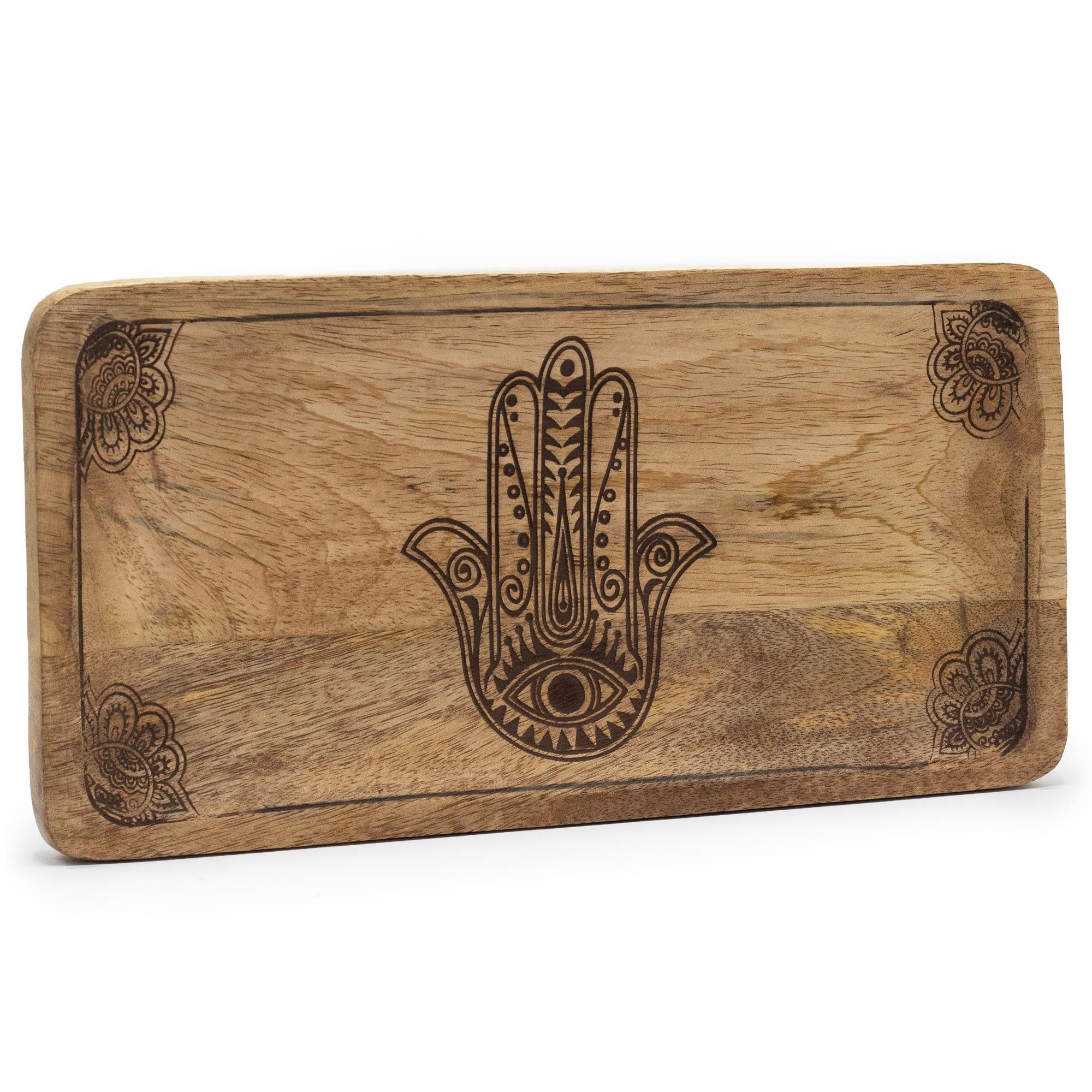 Bandeja larga 30x15x2,5cm - Hamsa Negro