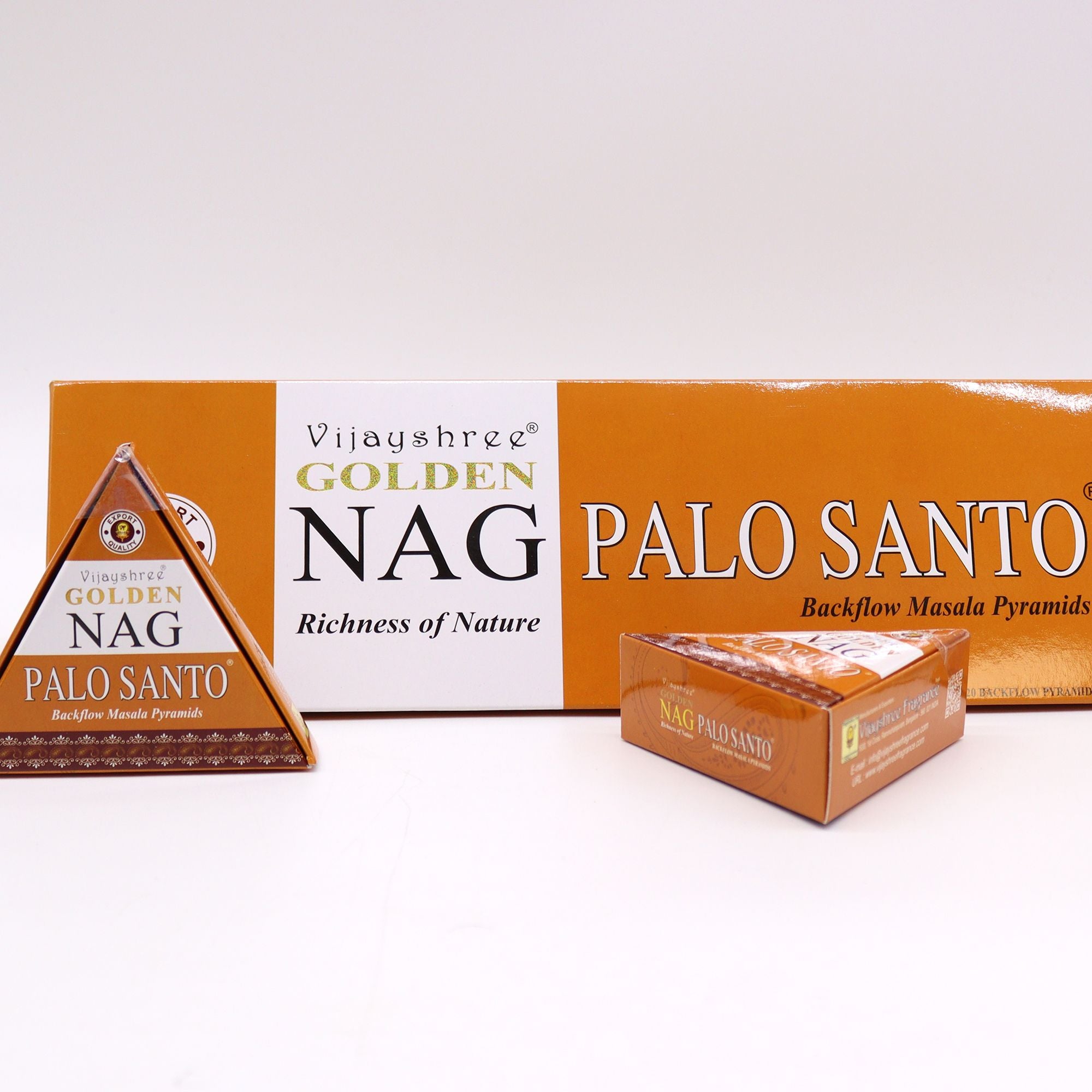 Conos de Incienso Jumbo Nag Dorado - Palo Santo Reflujo 42g