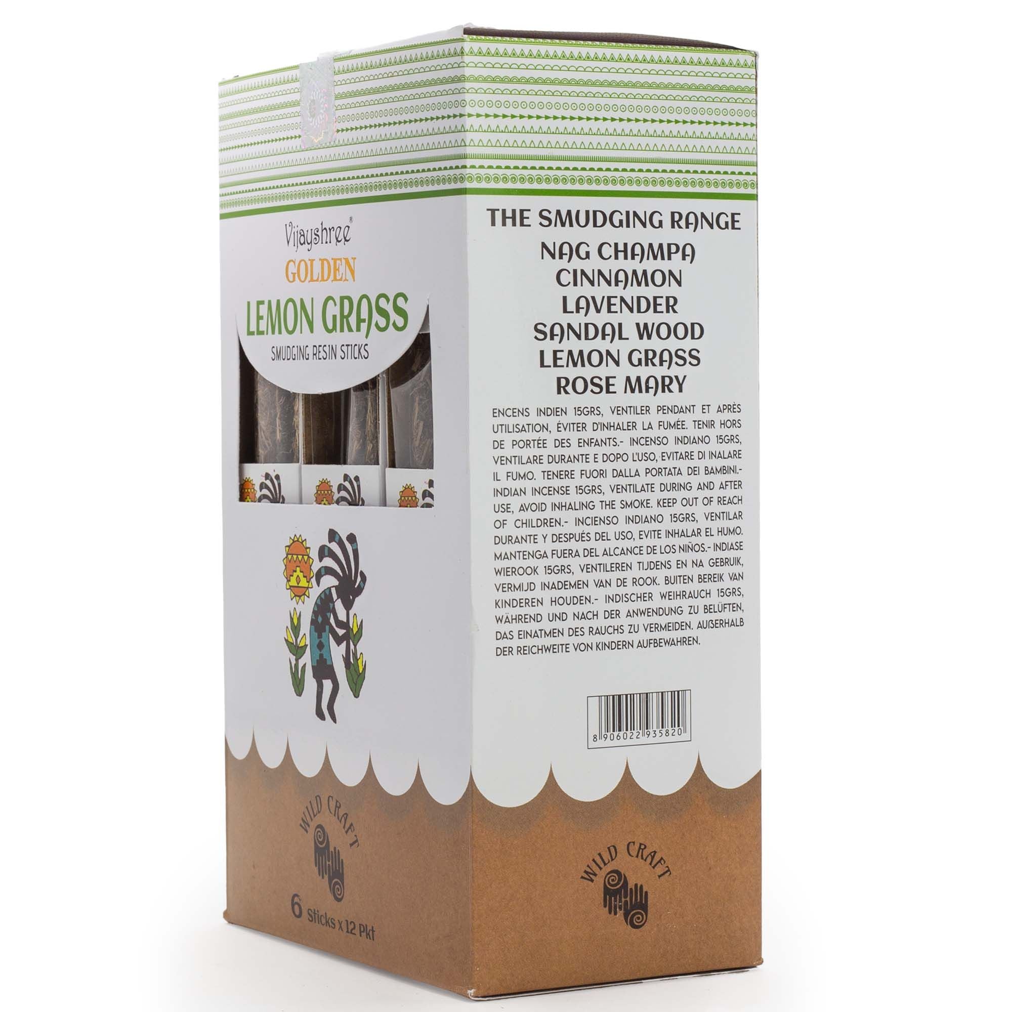 Palitos de resina para sahumar de hierba limón dorada - 30 g