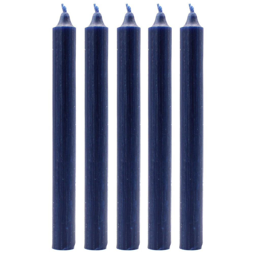 Velas a granel color sólido – azul marino rústico - Paquete de 10