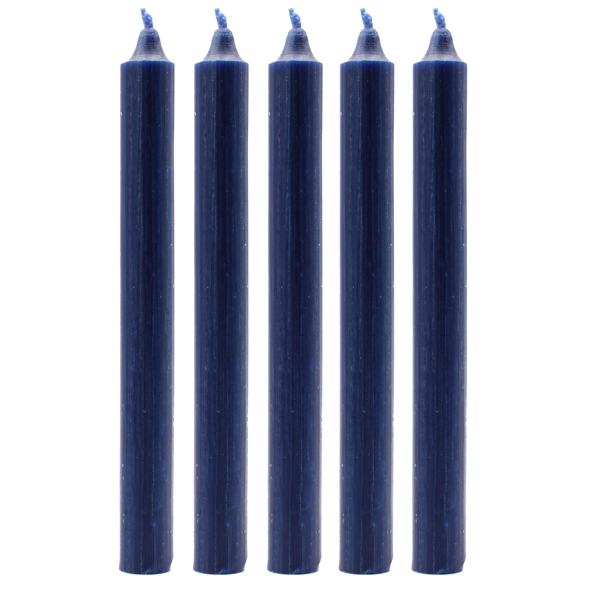 Velas a granel color sólido – azul marino rústico - Paquete de 10