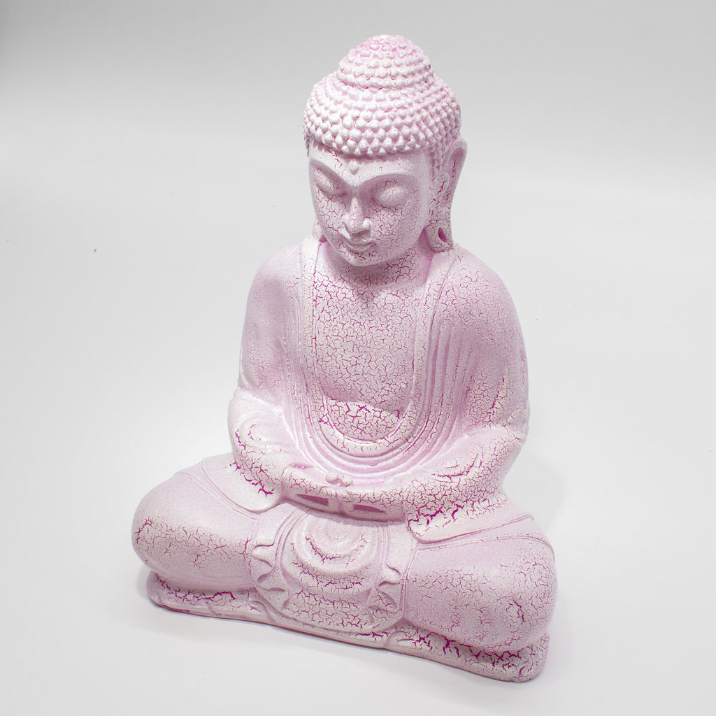 Lámpara Buda para meditación - craquelado de cereza - soporte ovalado