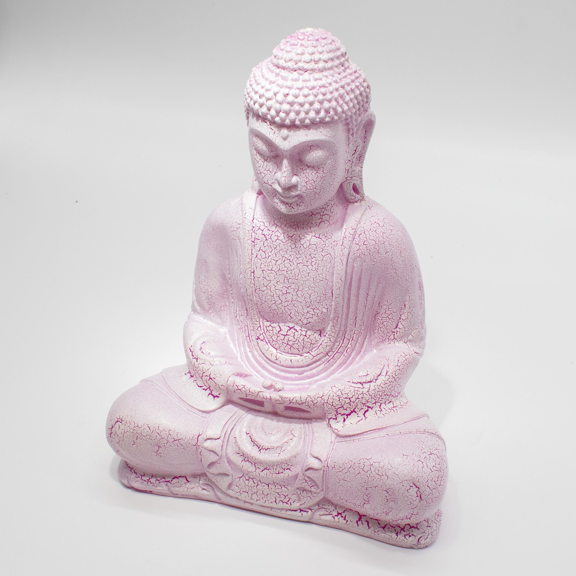 Lámpara Buda para meditación - craquelado de cereza - soporte ovalado