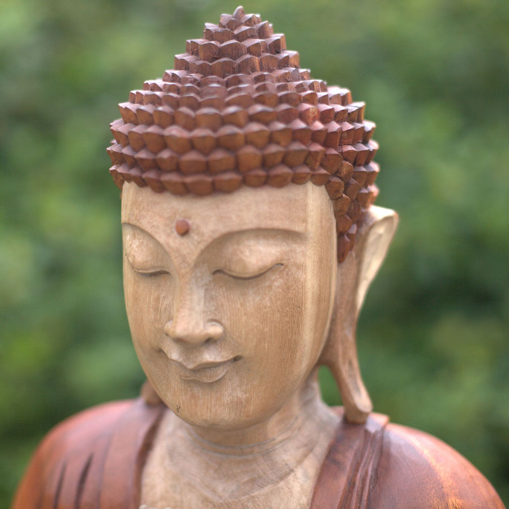 Estatua de Buda Tallada a Mano - 25cm Pensando