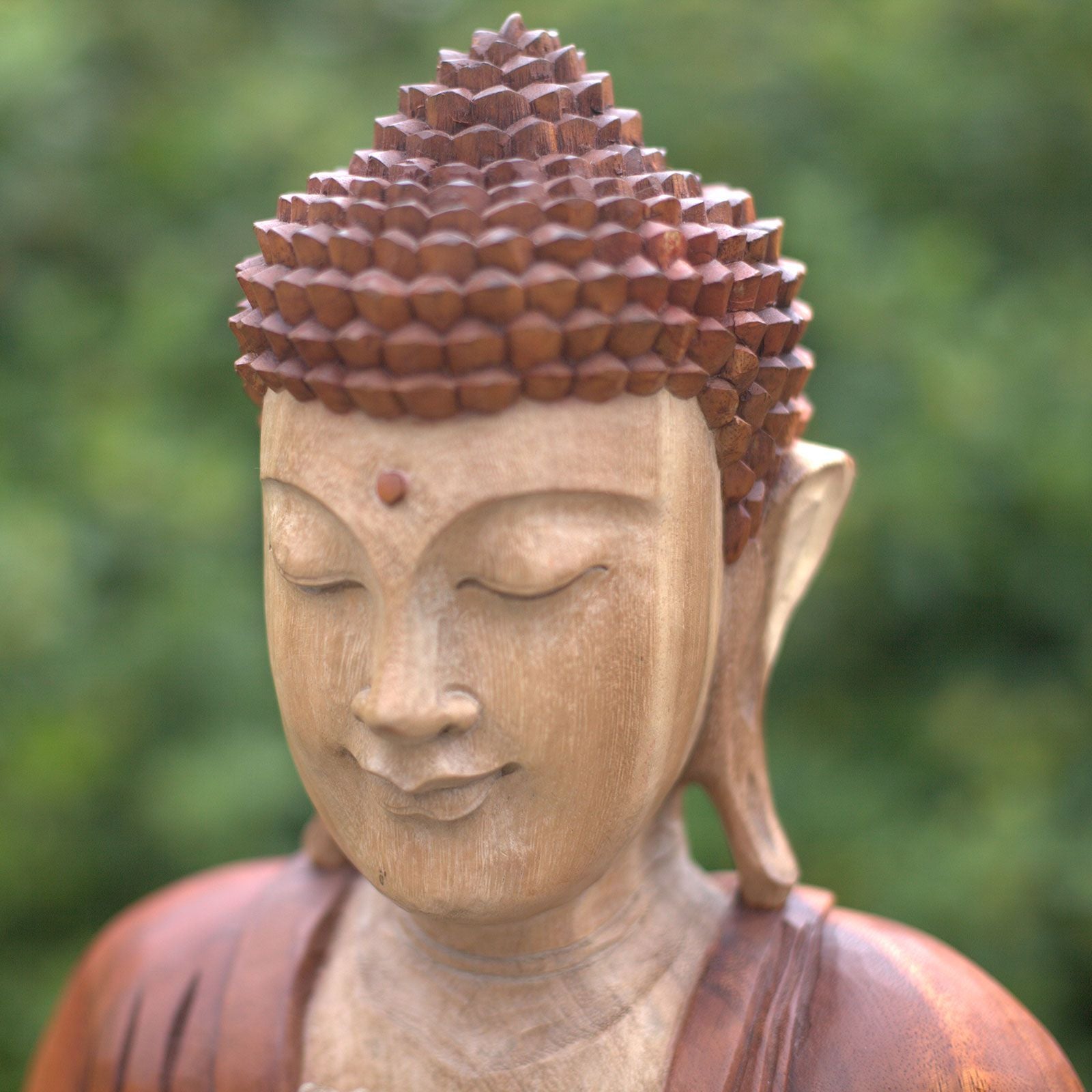 Estatua de Buda Tallada a Mano - 25cm Pensando