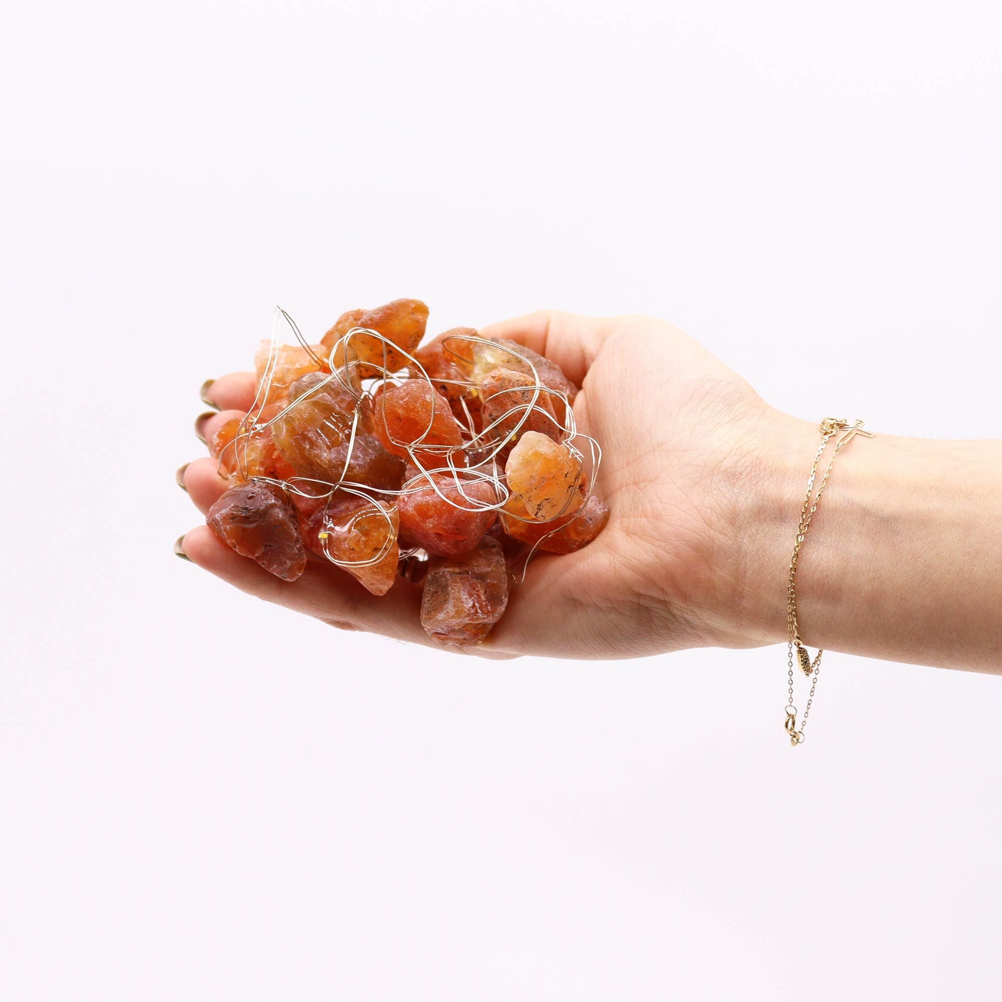 Luces de Encanto de Piedra Preciosa - Jade Naranja