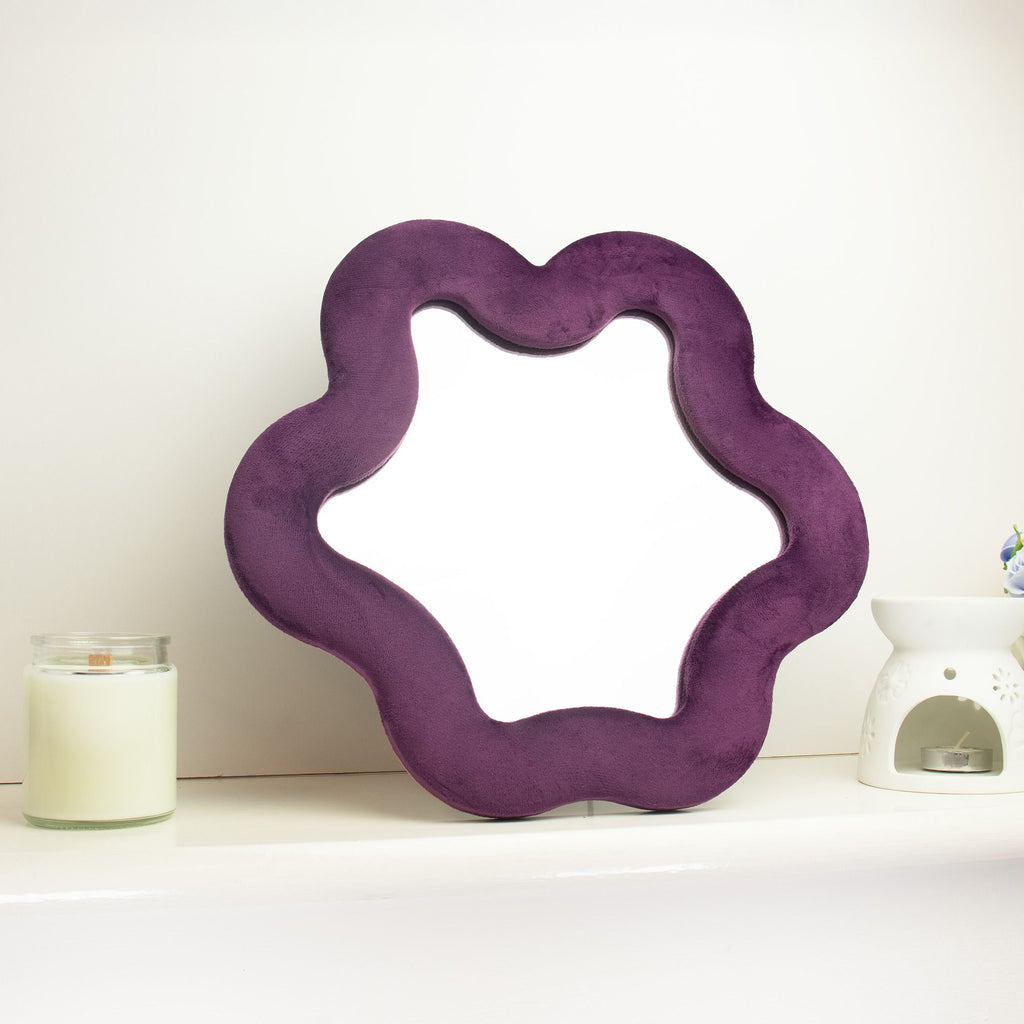 Espejo suave ondulado – Estrella – malva (33 x 31 x 2.3cm)