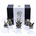 Set de regalo de 6 vasos de chupito (50 ml) - Criaturas Salvajes del Bosque - Bronce antiguo