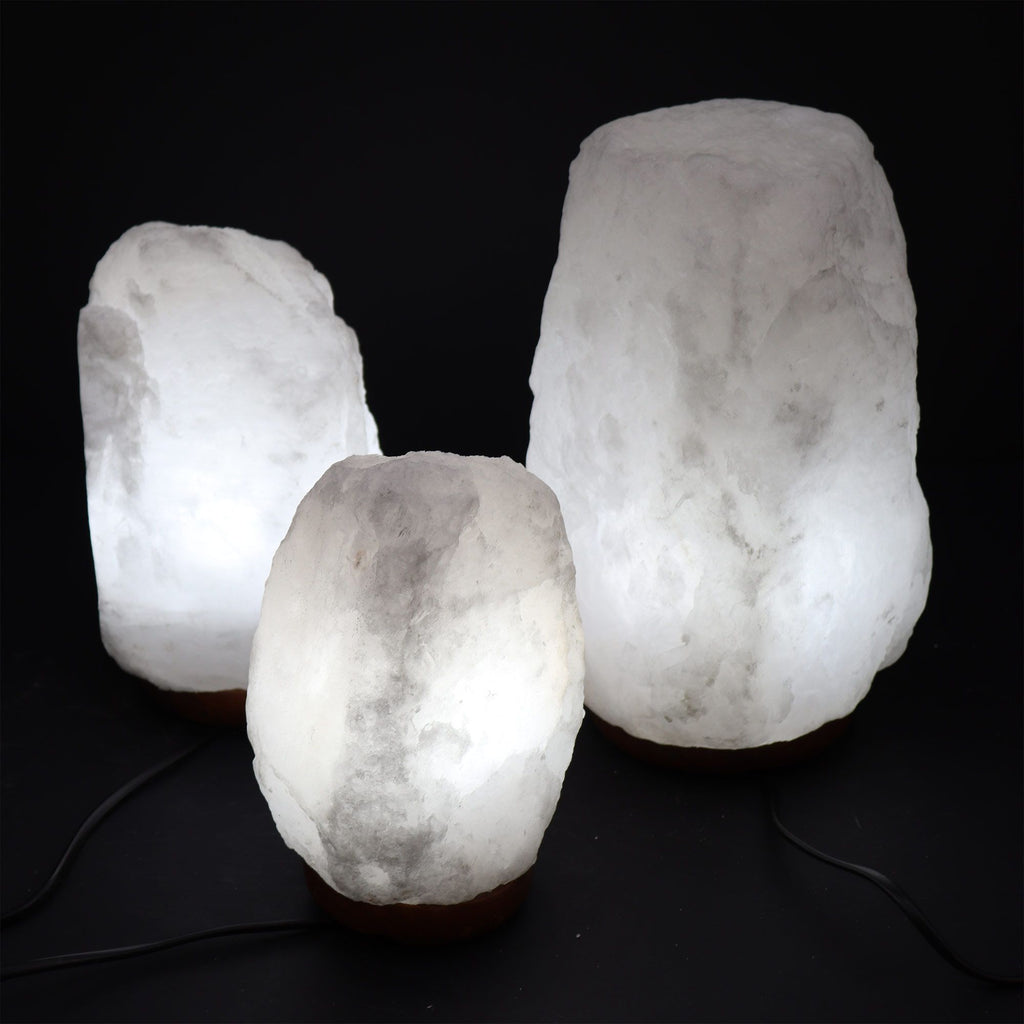 Lámpara de Sal del Himalaya de Cristal de Roca - & Base apx 8-10kg