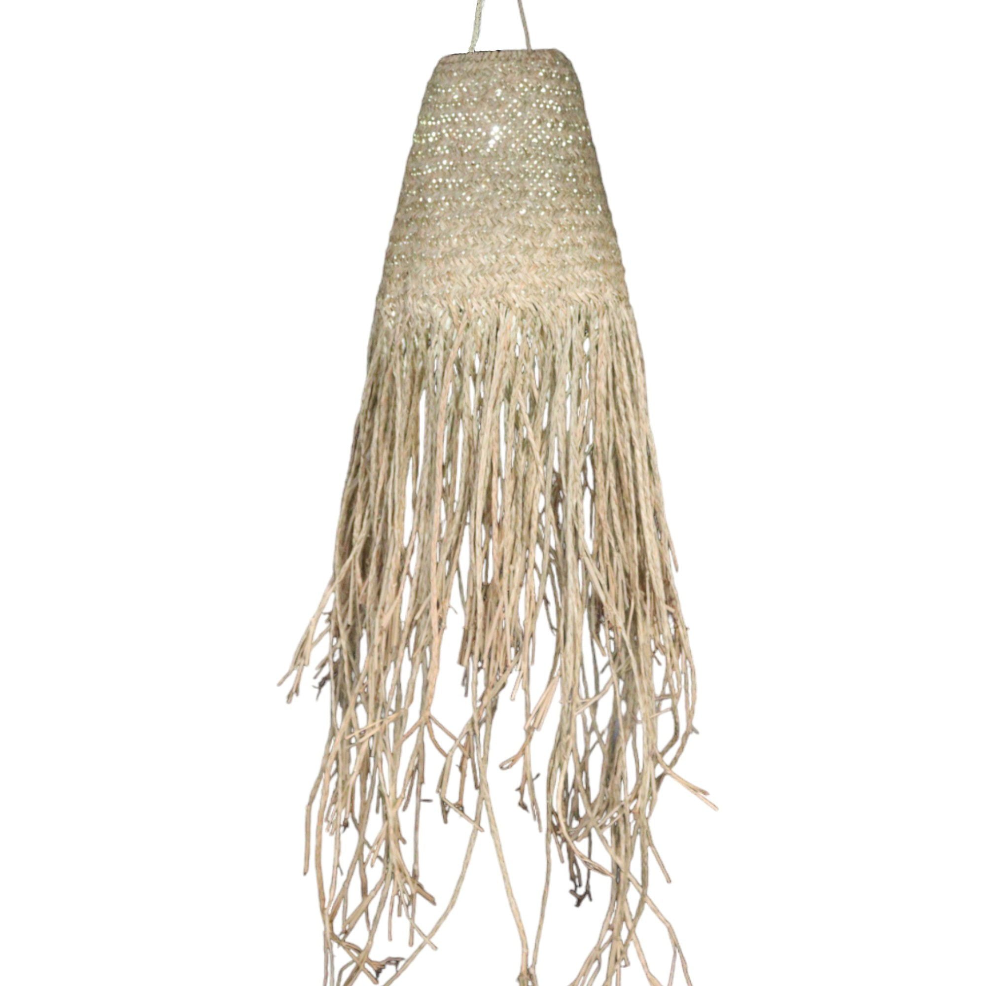 Pantalla de lámpara colgante trenzada natural Doum - 20 x 15 cm