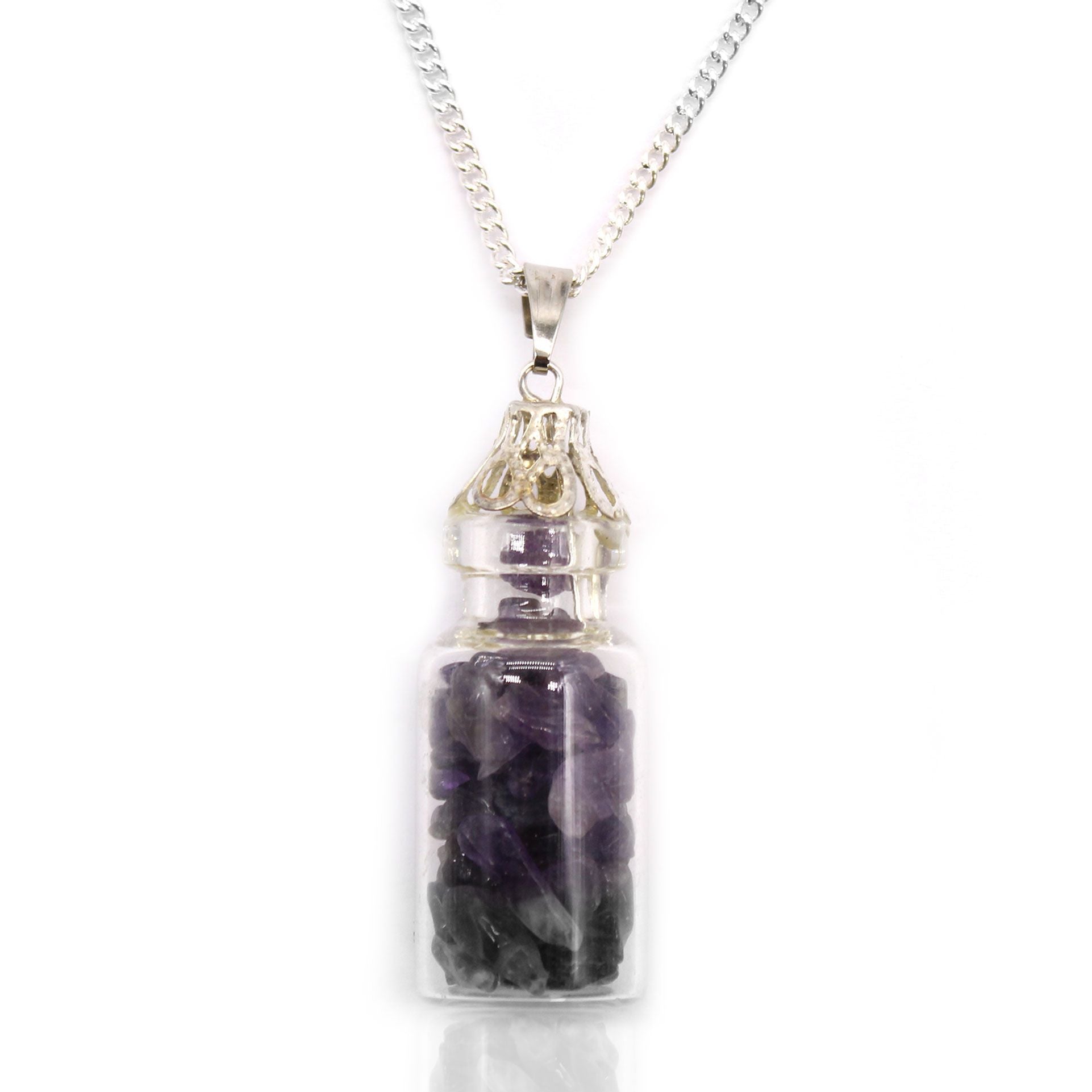 Collar de Piedras Preciosas Embotelladas - Amatista