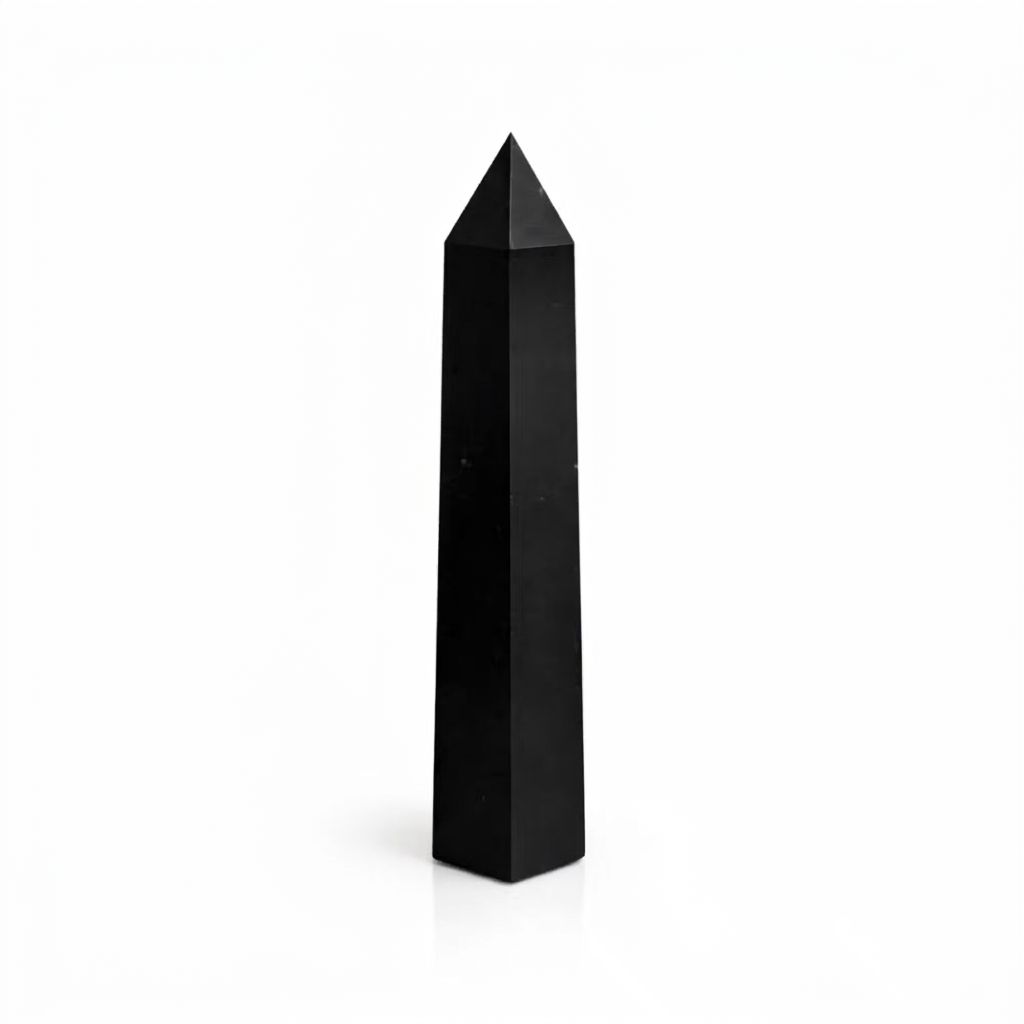 Punta obelisco de seis caras de gema aprox. 17 cm - Turmalina negra