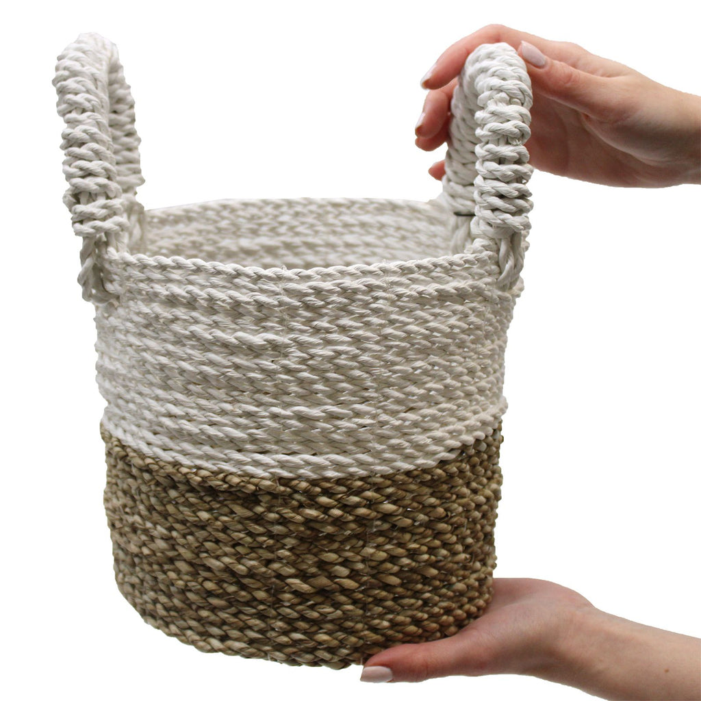 Juego de cestas de algas marinas - Gris oscuro / Blanco / Natural