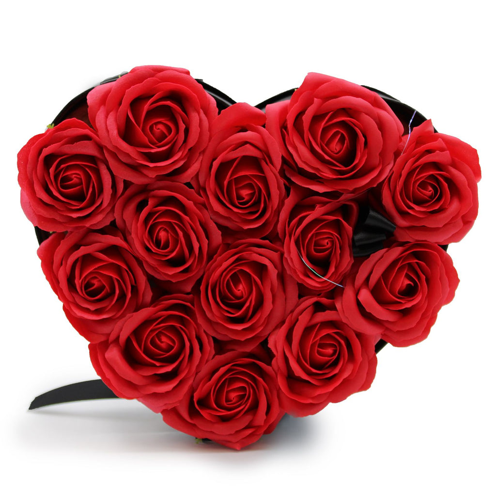 Caja de Regalo - Flor de Jabón  13 Rosas rojo - corazon