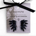 Pendientes de Cristal Vintage - Hadas - Negro Azabache