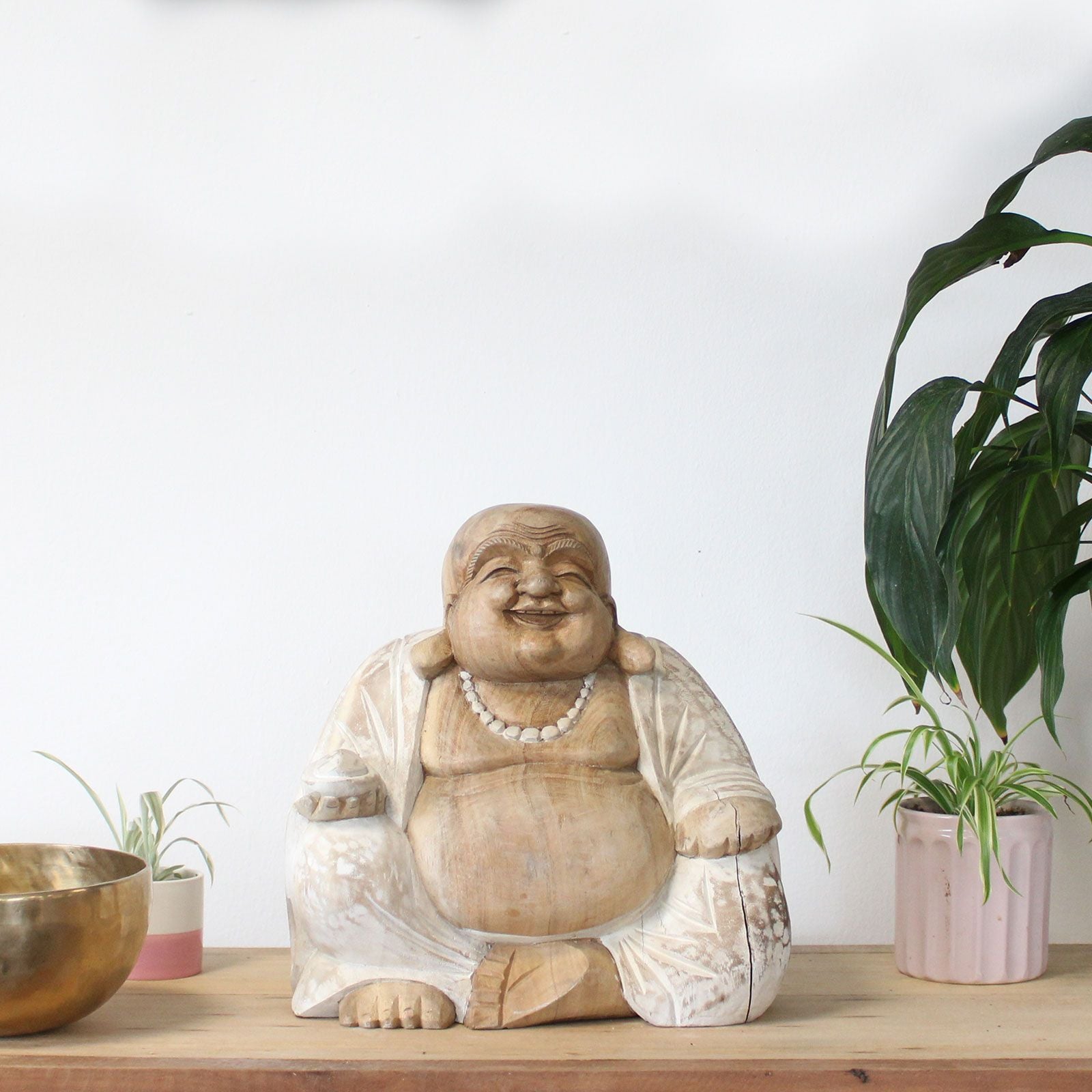 Buda Feliz - Blanqueado 30cm