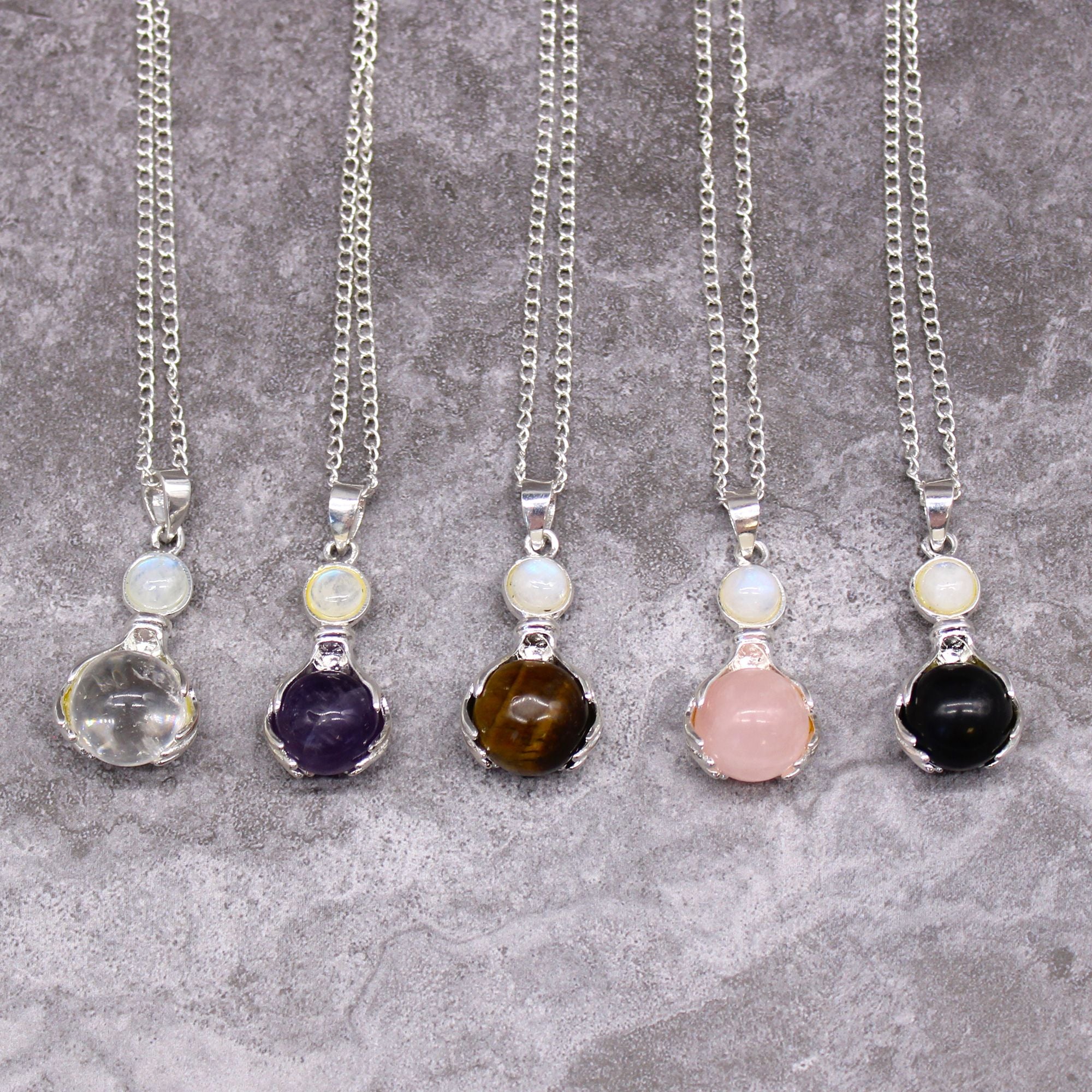 Colgante de Manos Curativas de Piedras Preciosas - Amatista