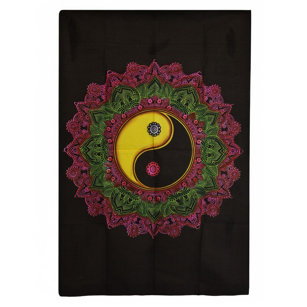 Arte de pared de algodón (70x110 cm) - Mandala Ying & Yang