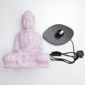 Lámpara Buda para meditación - craquelado de cereza - soporte ovalado