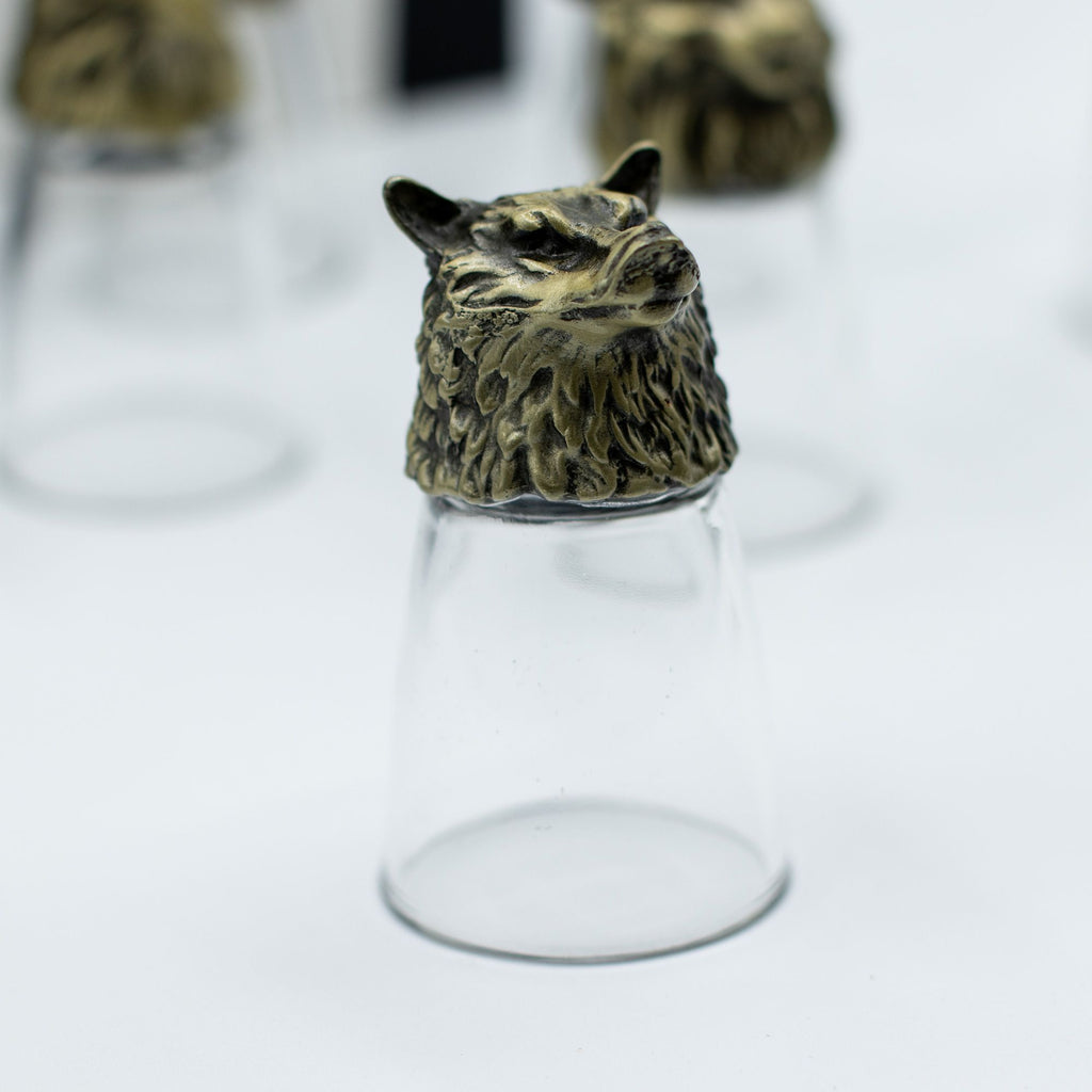 Conjunto de regalo de 12 vasos de chupito Bottom Up (25ml) - Bosque y Criaturas Místicas - Bronce Antiguo