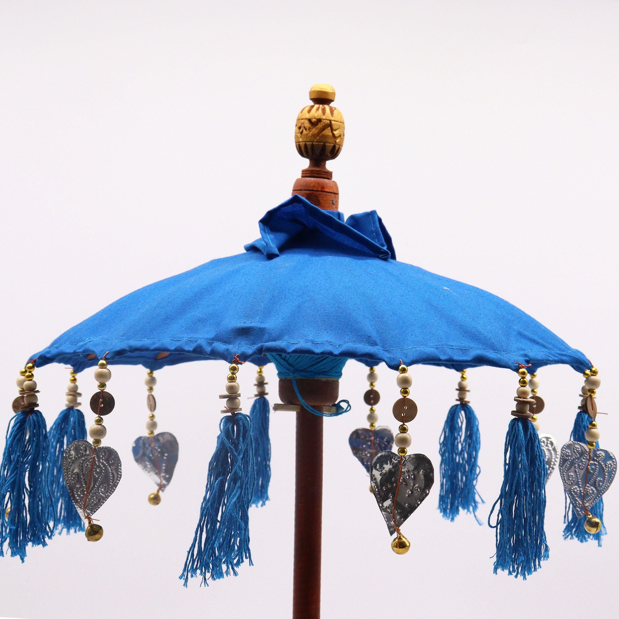Bali Decoración Hogar Sombrilla - Algodón - Azul- 40cm