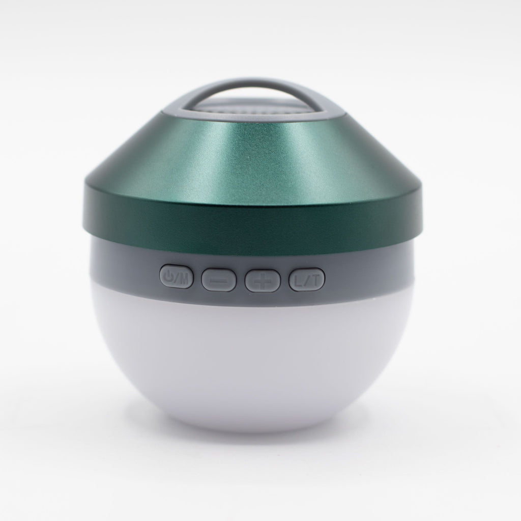 Lámpara colgante verde para acampar y mini altavoz