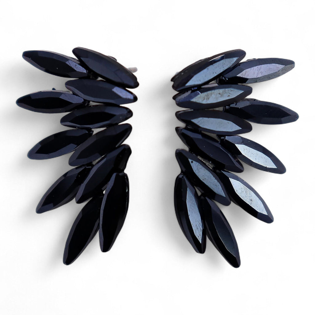Pendientes de Cristal Vintage - Hadas - Negro Azabache